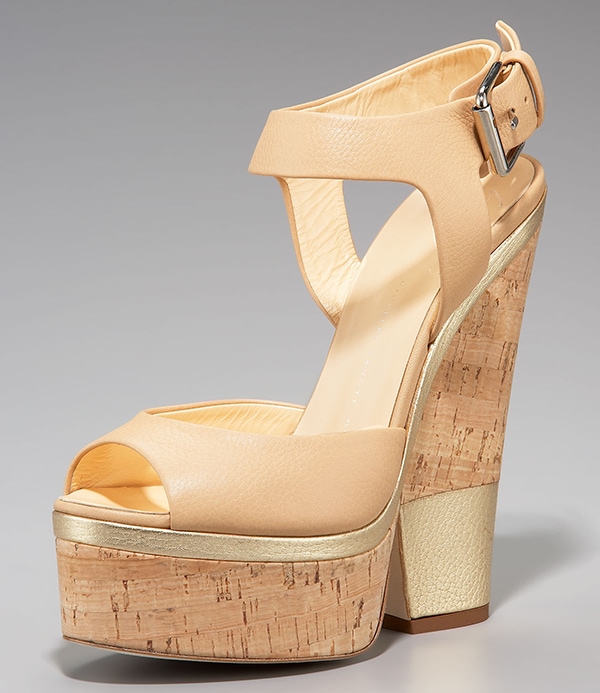 Giuseppe Zanotti Ankle-Wrap Cork-Wedge Sandals