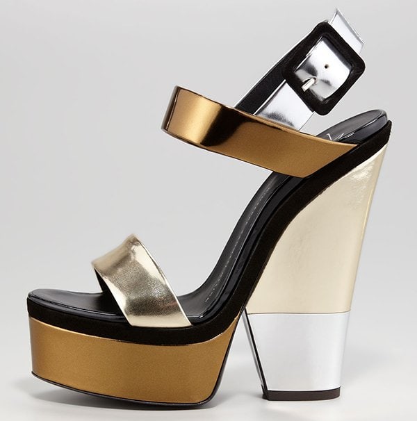 Giuseppe Zanotti Multi-Metallic Platform Wedge Sandals