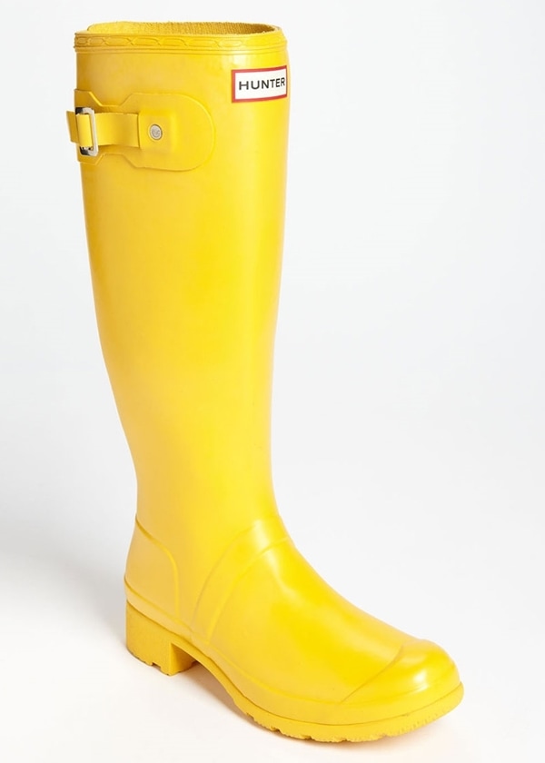 Sunshine yellow Hunter boots are good for dreary, wet days