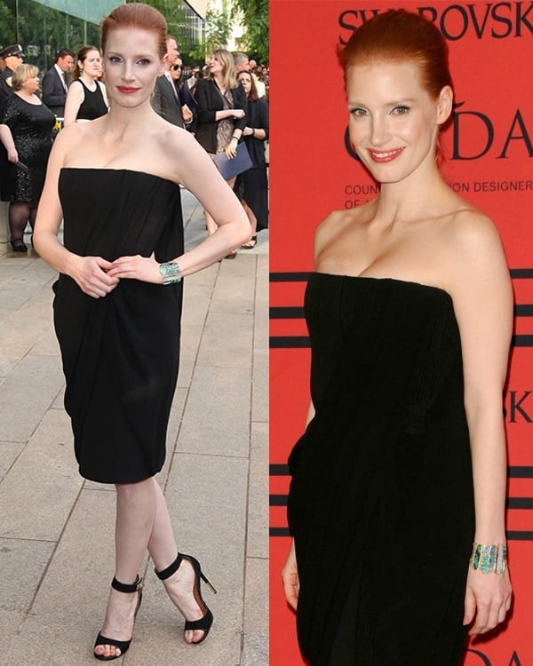 Jessica Chastain attends the 2013 CFDA Awards