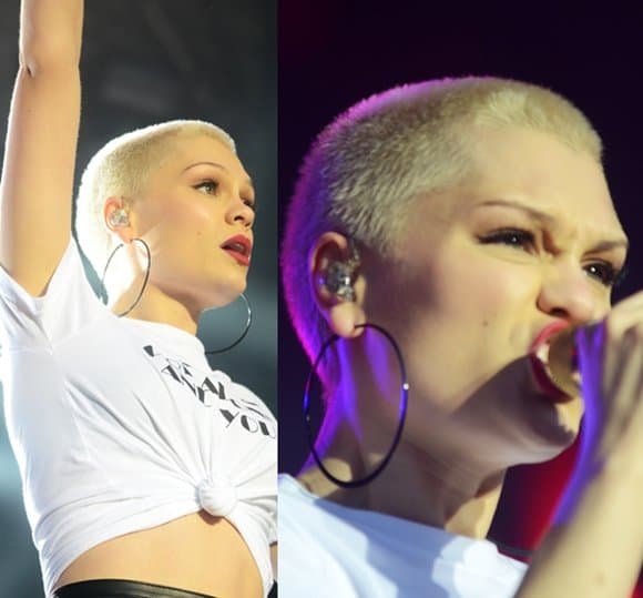 Jessie J wearing large hoop earrings at the Chester Rocks Festival in the UK on June 16, 2013