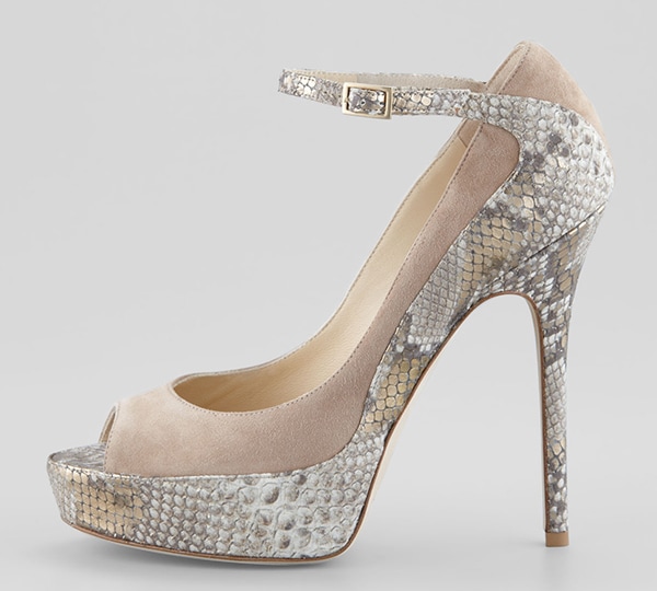 Jimmy Choo Tami Suede Metallic-Snake Pumps