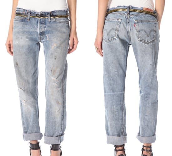 Channel vintage chic with Karen Zambos Vintage Couture Boyfriend Jeans, available for $152