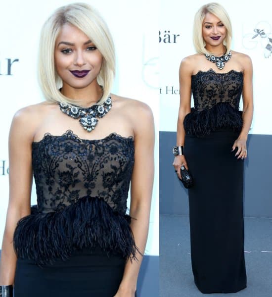 Kat Graham giving off a Frankie Stein vibe at the amfAR Cinema Against AIDS gala