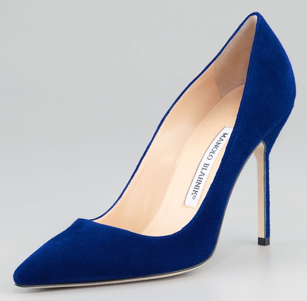 Manolo Blahnik BB Suede Pumps in Cobalt