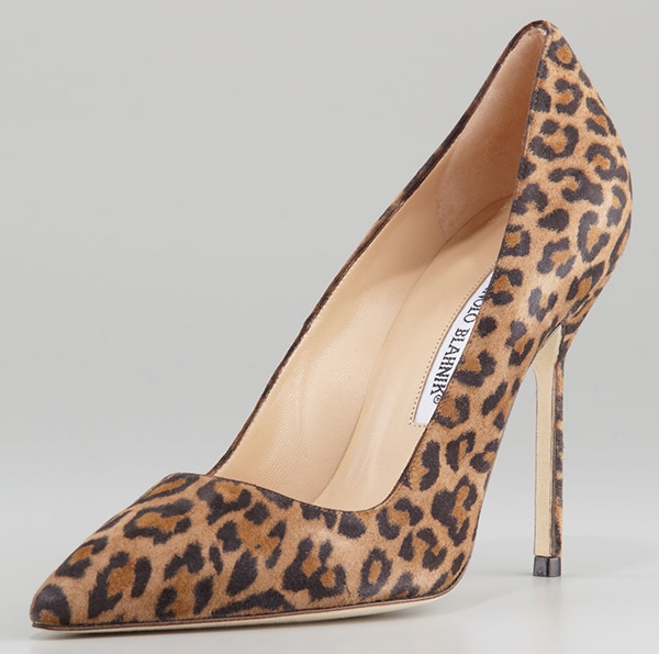 Manolo Blahnik BB Suede Pumps in Leopard