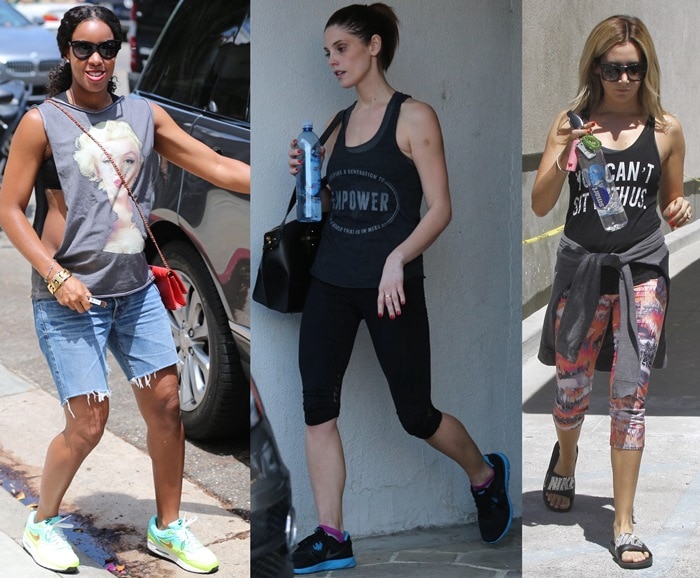 Celebrities wearing muscle t-shirts