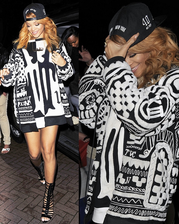 Rihanna back at her hotel in Amsterdam after her performance at the Ziggo Dome in Amsterdam on June 24, 2013