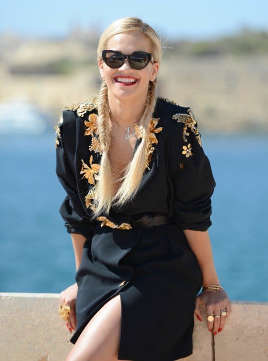 Styled in Emanuel Ungaro, Rita Ora exudes celebrity glamour at the Isle of MTV concert photocall in Malta on June 26, 2013