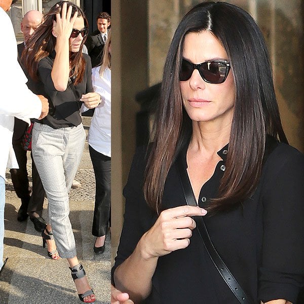 Sandra Bullock makes her way to Bocca di Bacco Restaurant in Berlin