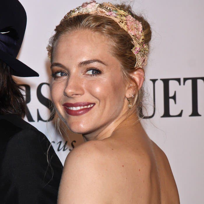 Sienna Miller in a Burberry dress at the 67th Annual Tony Awards held at Radio City Music Hall in New York City on June 9, 2013