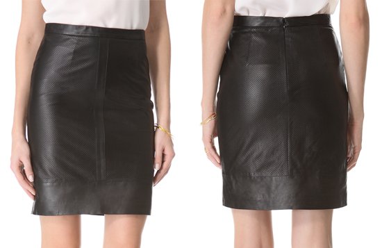 Tibi Leather Pencil Skirt