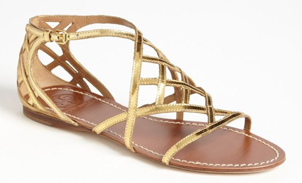 Tory Burch Amalie Sandals Metallic Gold