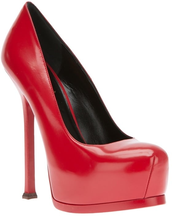 YSL tribtoo red sole red patent leather