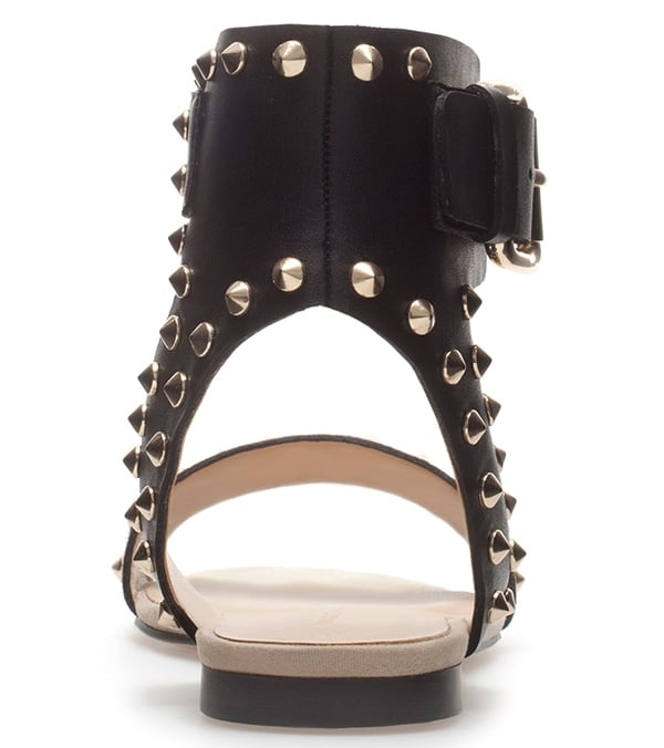 Zara Leopard Print Studded Sandals