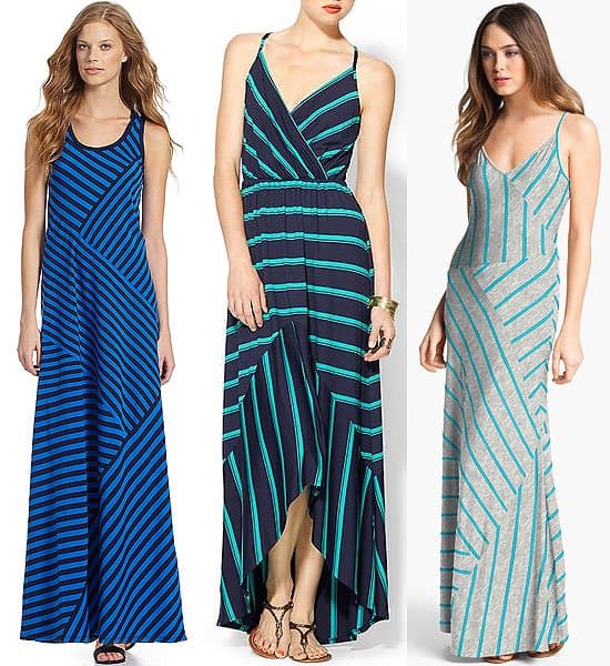 DKNY Striped Maxi Dress / Michael Stars "Alba" Maxi Dress / Calvin Klein Striped Jersey Maxi Dress