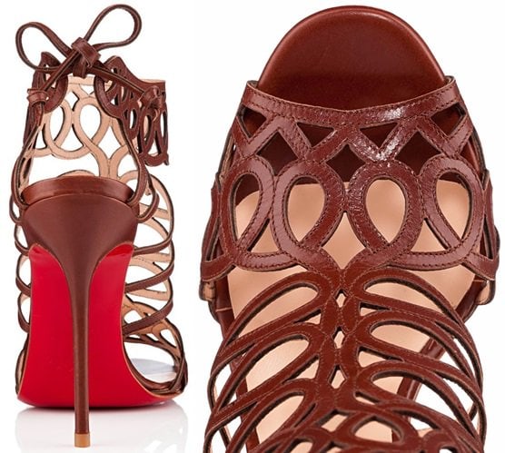 Christian Louboutin Zigouwi sandals in havane calf leather