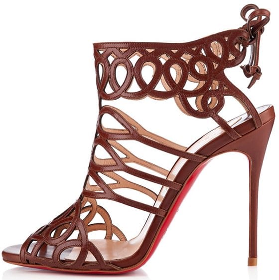 Christian Louboutin Zigouwi sandals in havane calf leather