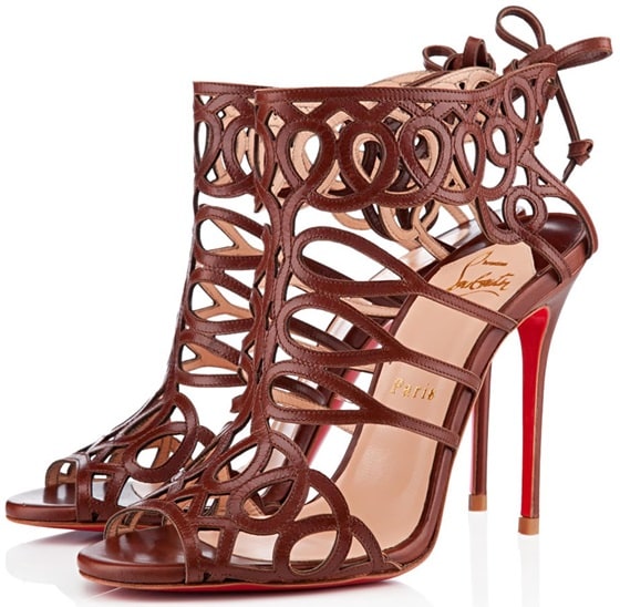 Christian Louboutin Zigouwi sandals in havane calf leather