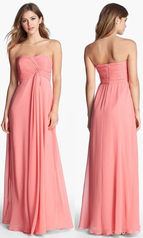 Donna Morgan Lisa Strapless Front Draped Gown