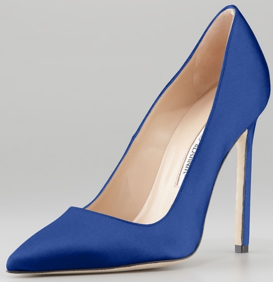 Manolo Blahnik BB 115mm Pumps in Blue Satin