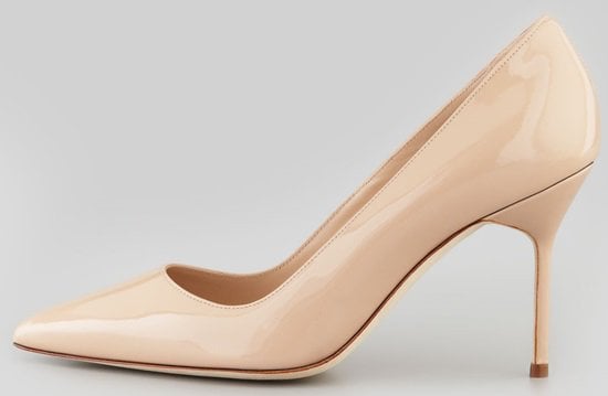 Manolo Blahnik BB 90mm Pumps in Nude Patent