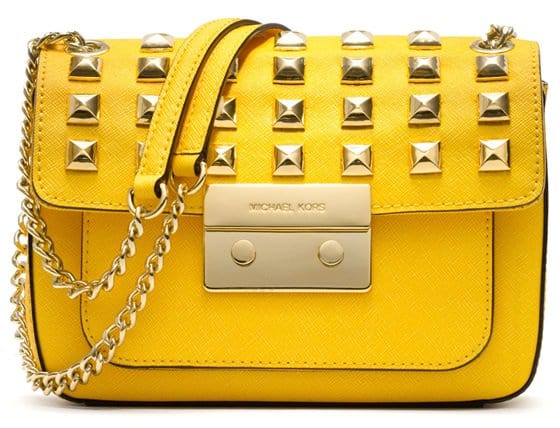 MICHAEL Michael Kors Small 'Sloan' Pyramid-Stud Saffiano Flap Bag