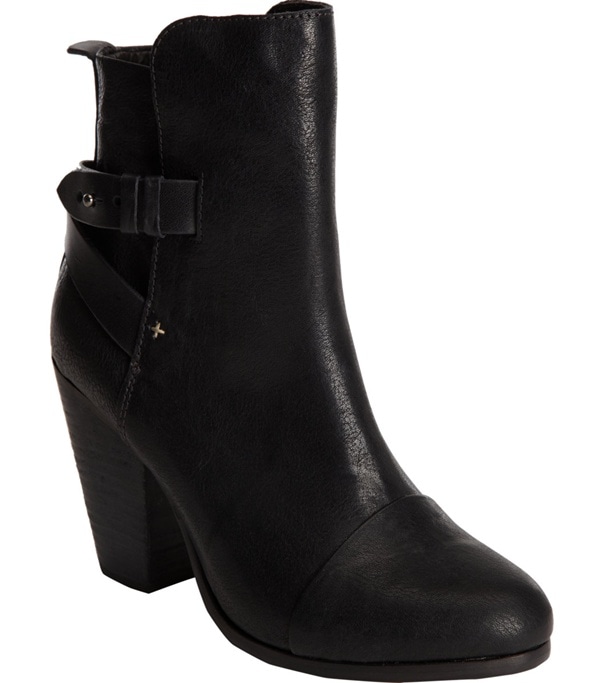 Rag & Bone "Kinsey" Black Leather Ankle Boots