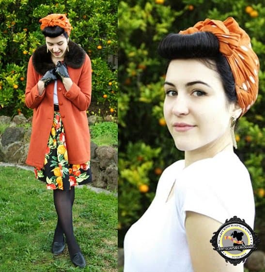 Taygan, a retro fashion blogger, exudes elegance with a vintage-style hair scarf