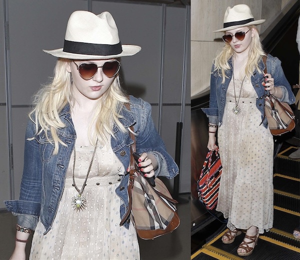 Abigail Breslin arriving at LAX in a trendy yet casual ensemble