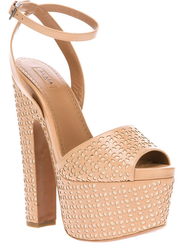 Nude Alaia Platform Sandals