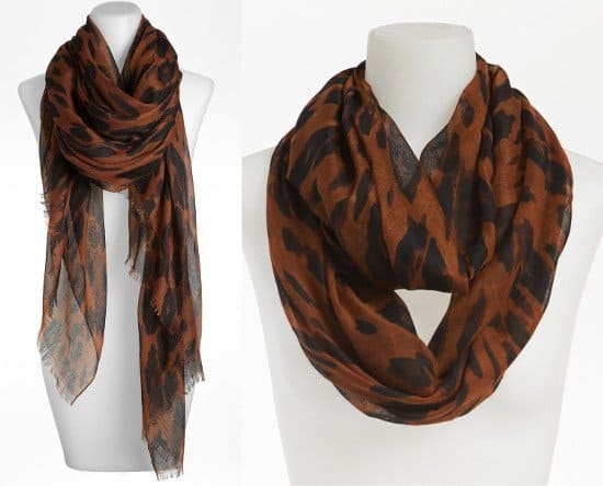 BP. Leopard Print Infinity and Long Scarf