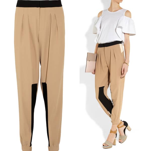 Chloé Paneled Crepe Tapered Pants