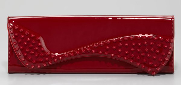 Christian Louboutin Pigalle Spikes Patent Clutch Bag