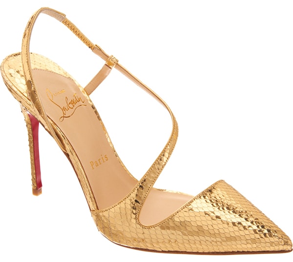 Gold Metallic Python Christian Louboutin "June" Pumps