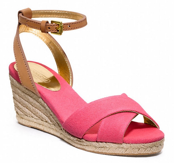 Coach "Henley" Wedges in Cyclamen/Ginger