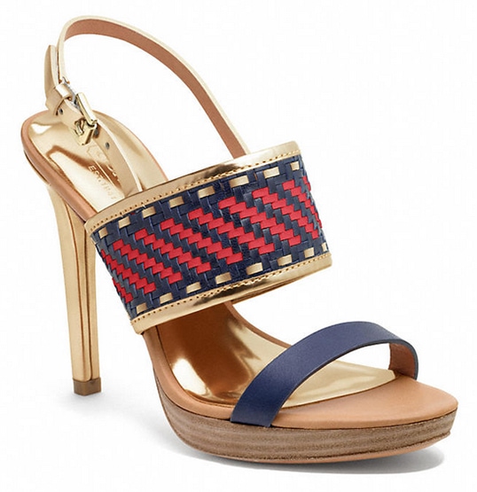 Coach Steffi Sandals Navy Gold