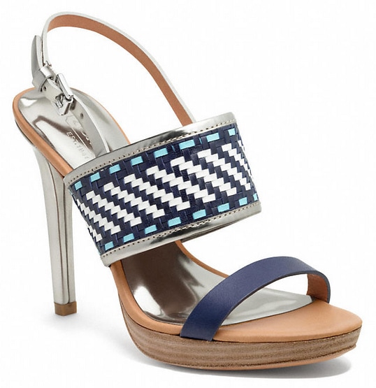 Coach Steffi Sandals Navy Silver