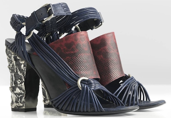 Damir Doma Spring 2013 Sandals Navy Red Snakeskin