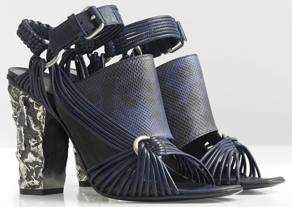 Damir Doma Spring 2013 Sandals Navy Snakeskin