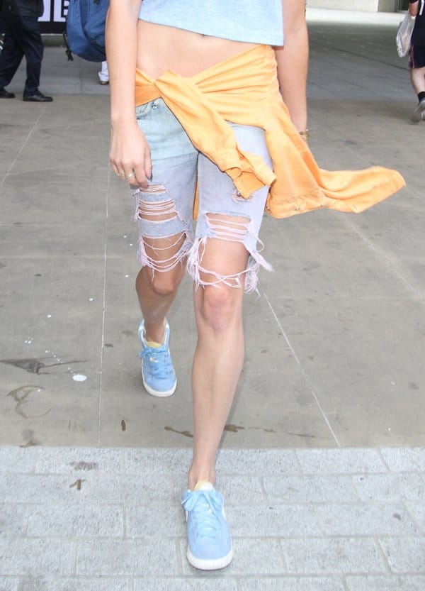 Eliza Doolittle wore a pair of shorts that look like they just got chomped on by a bunch of playful and curious dogs