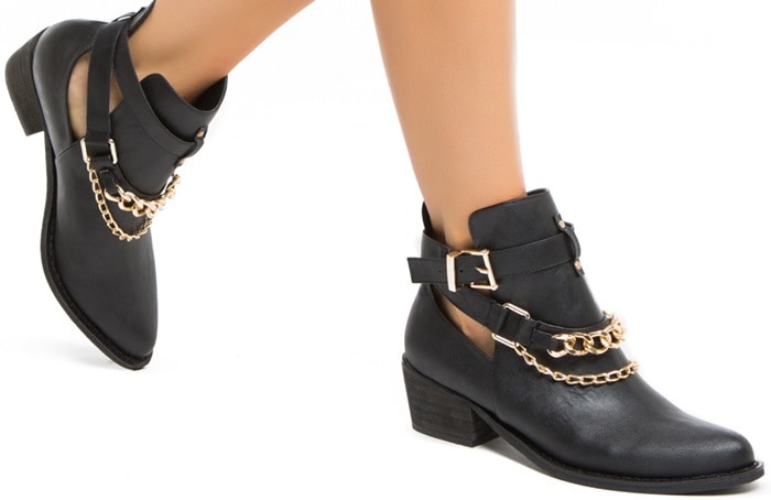 Gendry Chunky Heel Cutout Booties