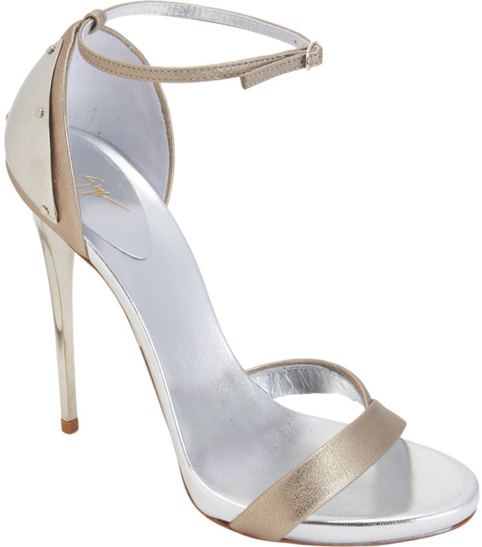 Giuseppe Zanotti Plated-Heel Sandals in Metallic Gold