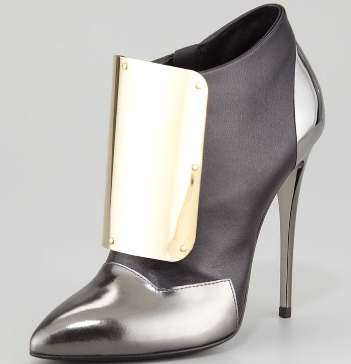Giuseppe Zanotti Tricolor Leather Metal Ankle Boots