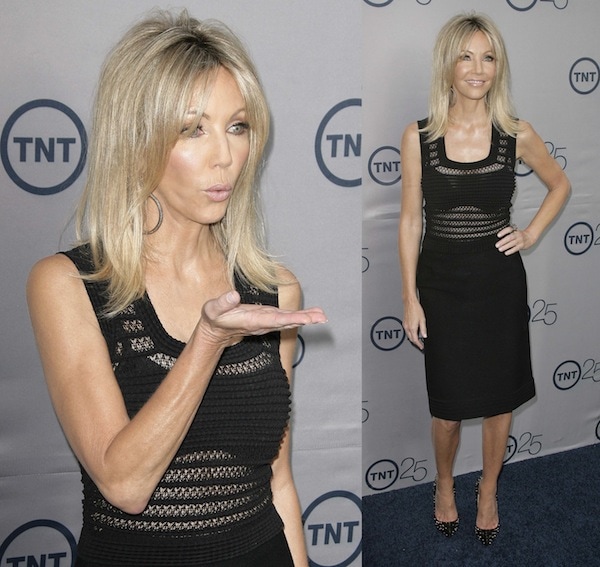 Heather Locklear rocks a form-fitting sheer dress at TNT's 25th Anniversary Party