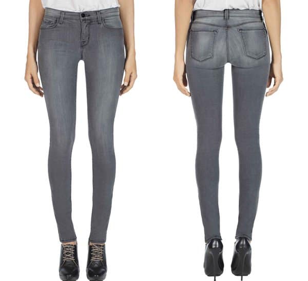 Spotlight on style: J Brand's 620 Mid-Rise Super Skinny Jeans offer a sleek silhouette, perfect for enhancing natural curves