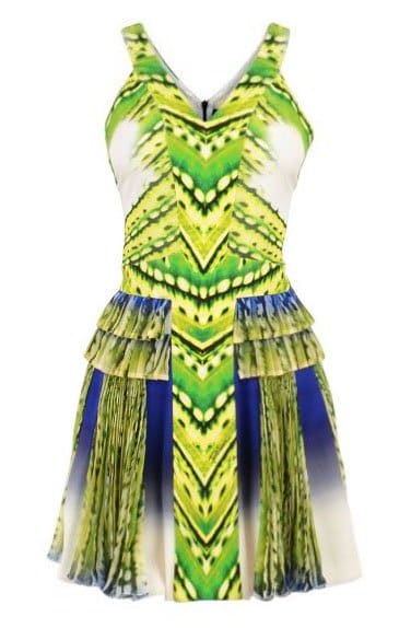 Just Cavalli Fluorescent-Print Plisse Dress