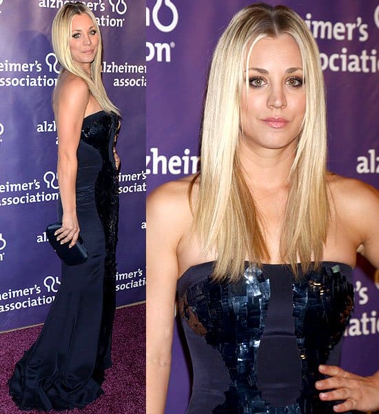 Kaley Cuoco at the 21st Annual 'A Night at Sardi's' Gala in a breathtaking Monique Lhuillier creation, benefiting Alzheimer's Association, Los Angeles, March 20, 2013