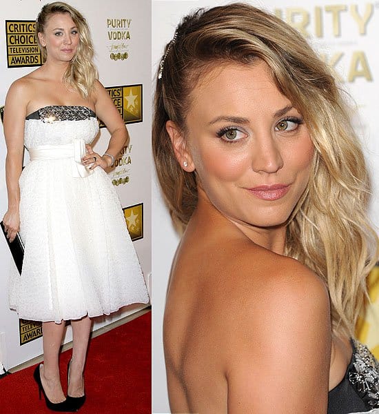 Kaley Cuoco graces the Critics' Choice Television Awards in a chic Paule Ka dress, Beverly Hilton Hotel, June 10, 2013