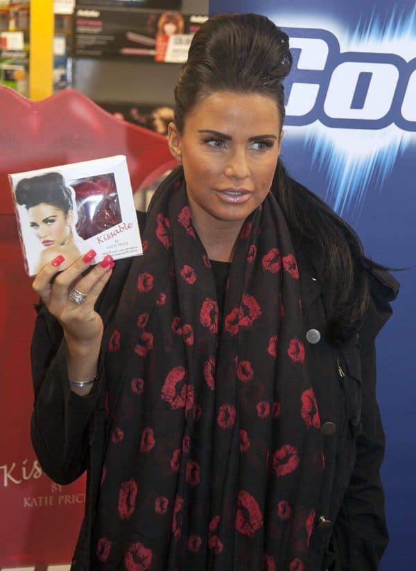 Katie Price at the launch of her new fragrance called Kissable